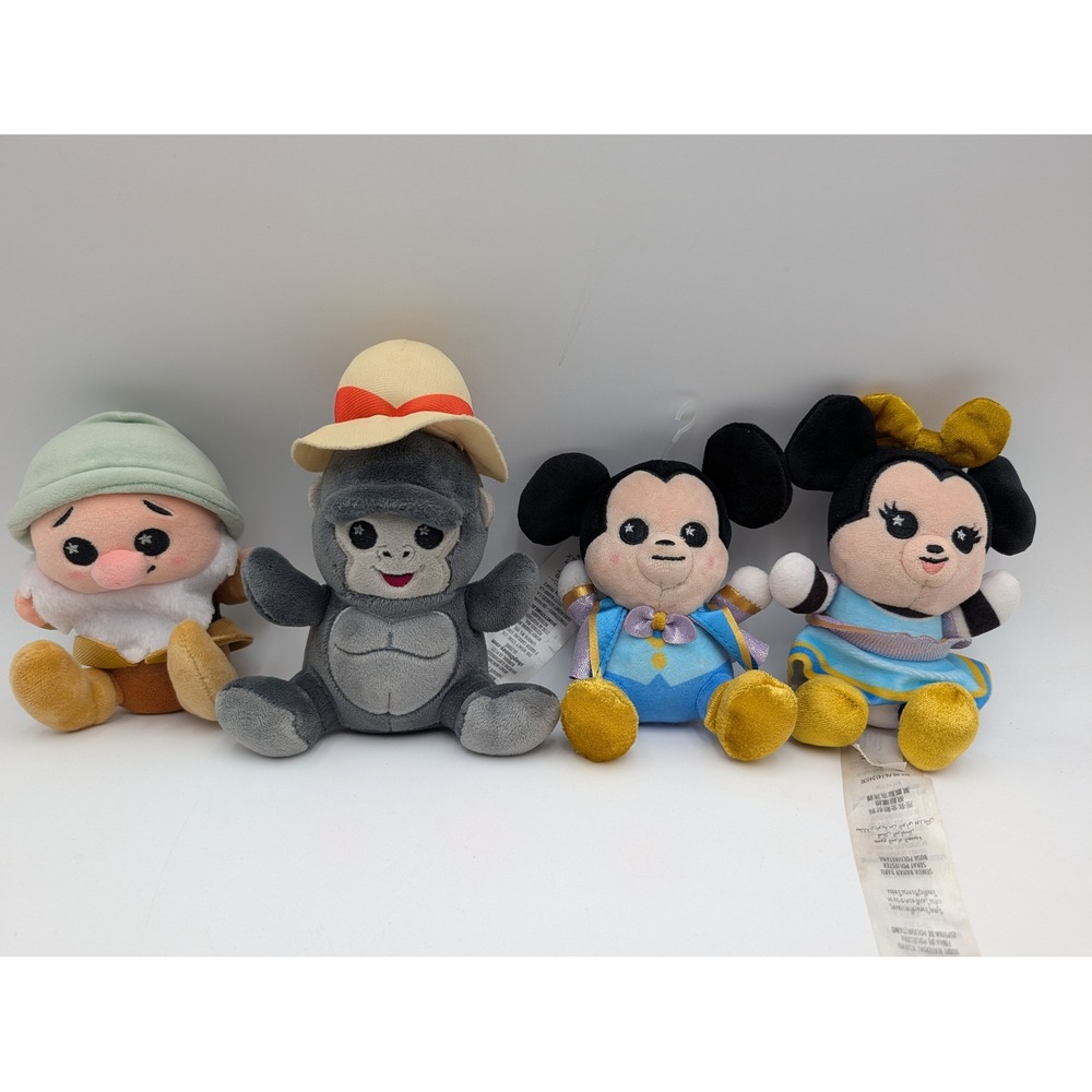 Disney Parks Wishables Plush Lot Mickey Minnie Jungle Cruise Snow White Dwarfs‎